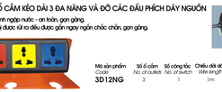 Ổ cắm kéo dài Lioa 3D12NG chính hãng