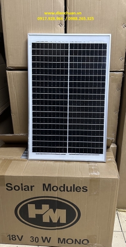 Tấm pin năng lượng mặt trời Mono 30W (Hames HM30Wp-36M ) 1 Tấm pin năng lượng mặt trời Mono 30W (Hames HM30Wp-36M )